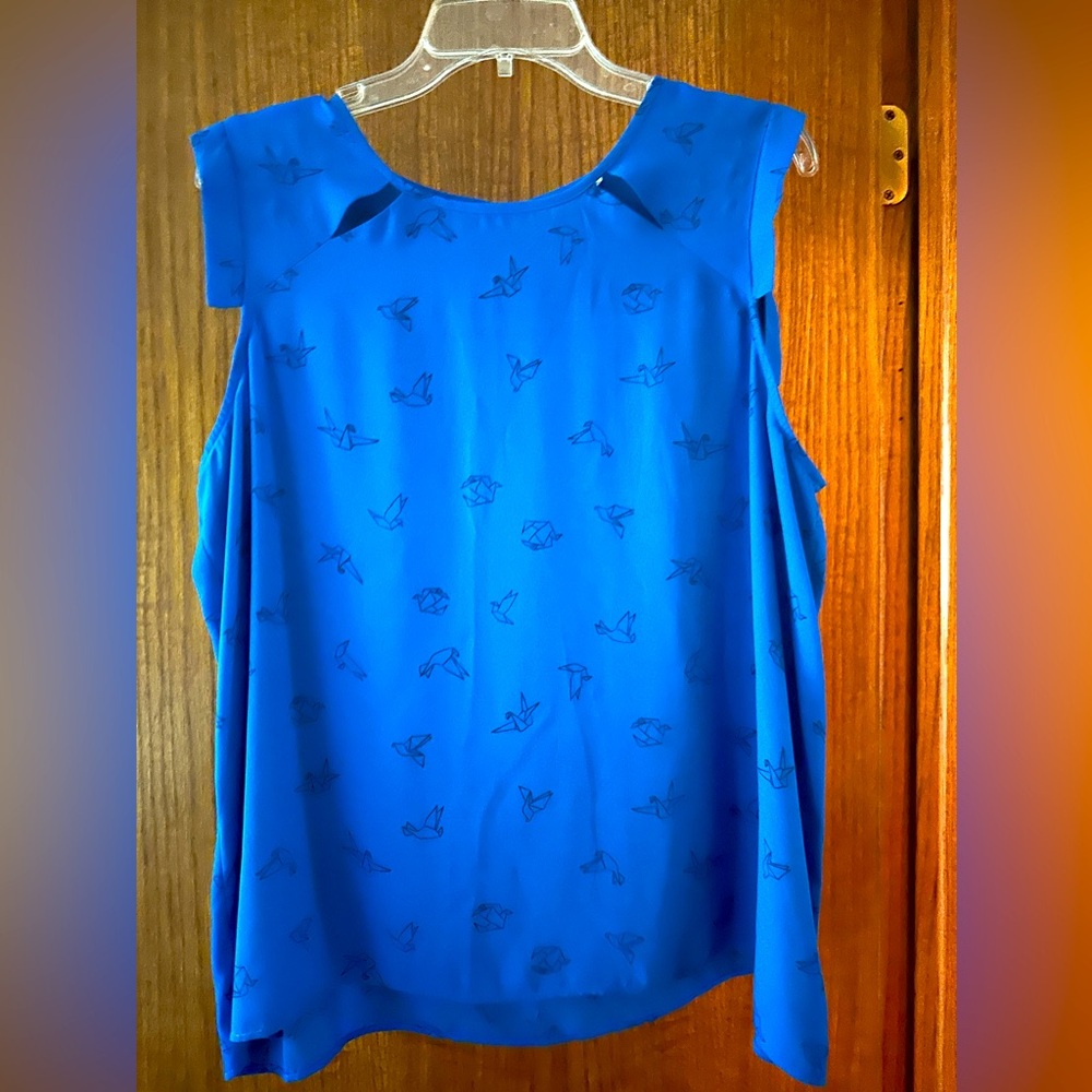 Cute Blue Sleeveless Women's Top